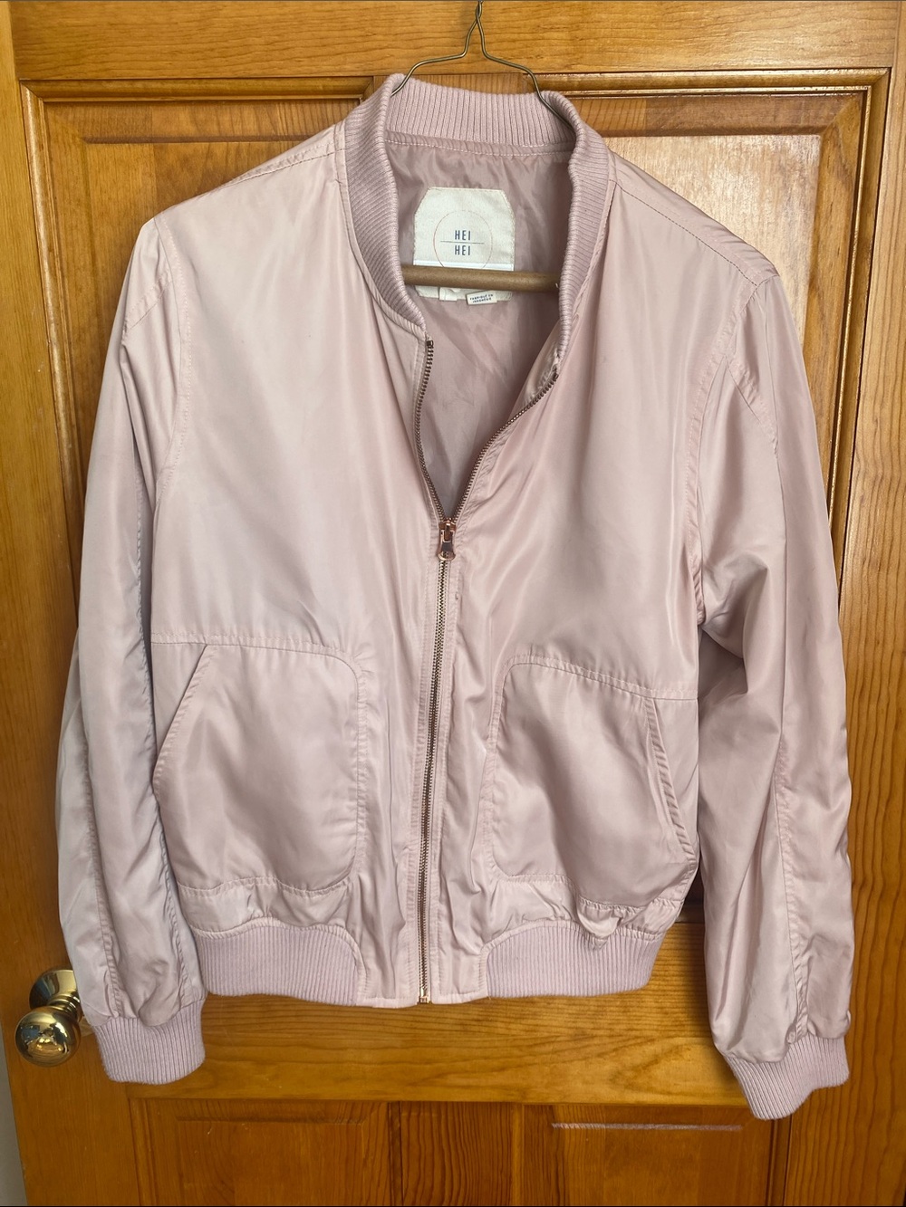 Anthropology Hei Hei Blush Pink Bomber Jacket